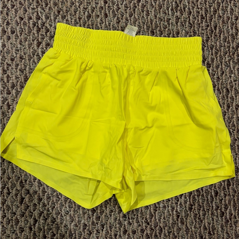 ZYIA Vibrant Yellow Women's Athletic Shorts